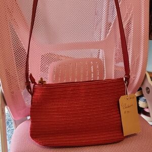 Liz Claiborne Red Horizontal-Strip Crossbody Bag